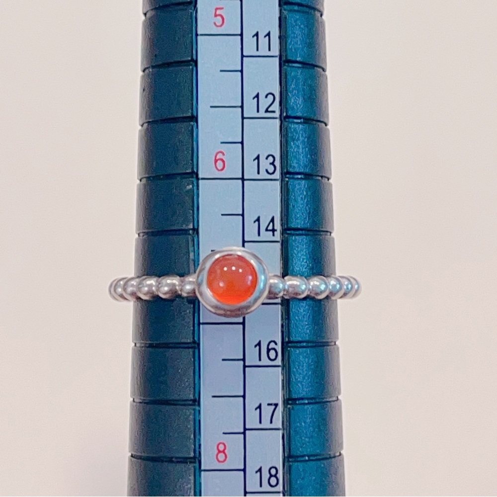 Authentic Pandora carnelian cabochon birthstone bubble ring size 54